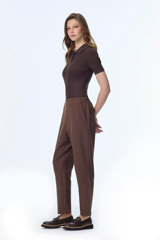 Beli Lastikli Sigaret Kahve Pantolon 0199