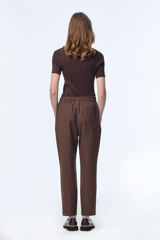 Beli Lastikli Sigaret Kahve Pantolon 0199