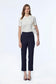 Navy Blue Cigarette Pants with Elastic Waistband 0199