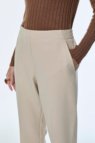 Elastic Waist Cigarette Mink Trousers 0199