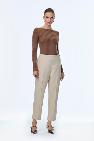 Elastic Waist Cigarette Mink Trousers 0199