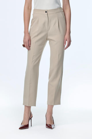 High Waist Fabric Mink Trousers 0200