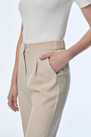 Yüksek Bel Kumaş Vizon Pantolon 0200