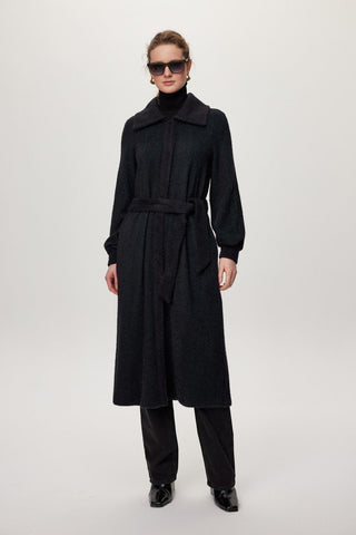 Hooded Jacket with Belt Detail, Ready to Wear, Black/Navy, Ready to Wear 0221