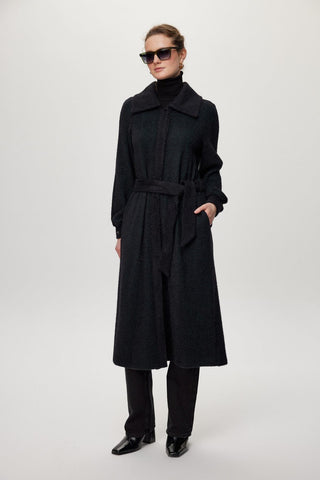 Hooded Jacket with Belt Detail, Ready to Wear, Black/Navy, Ready to Wear 0221