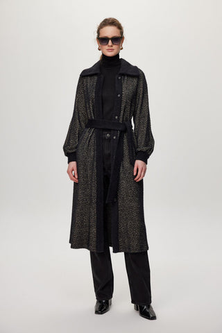 Hooded Sweatshirt with Belt Detail, Ready to Go, Black/Beige, Ready to Go 0221