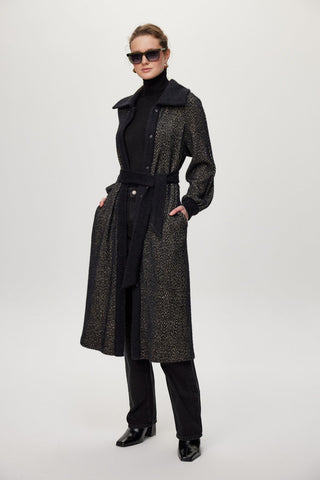 Hooded Sweatshirt with Belt Detail, Ready to Go, Black/Beige, Ready to Go 0221