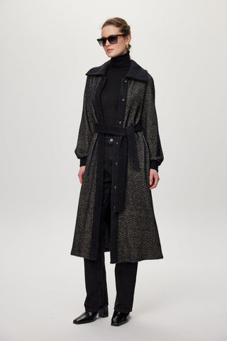 Hooded Sweatshirt with Belt Detail, Ready to Go, Black/Beige, Ready to Go 0221