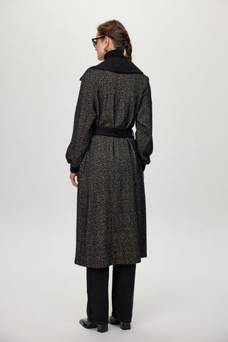 Hooded Sweatshirt with Belt Detail, Ready to Go, Black/Beige, Ready to Go 0221