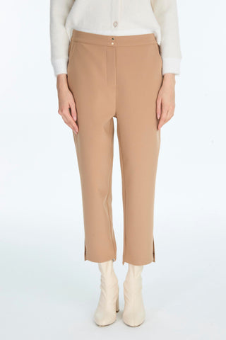 Camel Pants with Slit Detail 0240