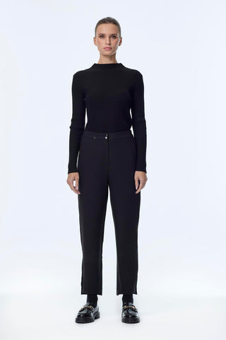 Black Trousers with Slit Detail 0240
