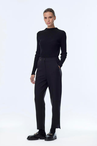 Black Trousers with Slit Detail 0240