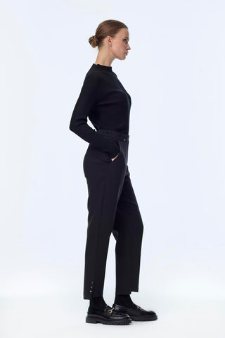 Black Trousers with Slit Detail 0240