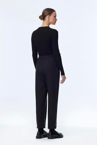 Black Trousers with Slit Detail 0240