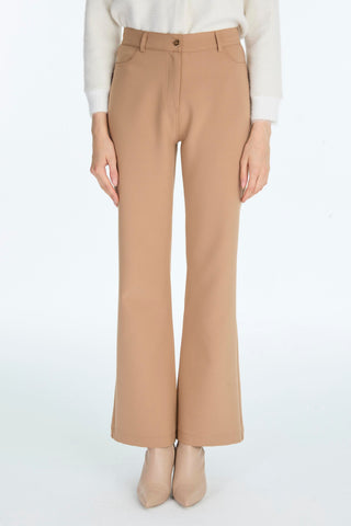 Yüksek Bel Düz Paça Camel Pantolon 0255