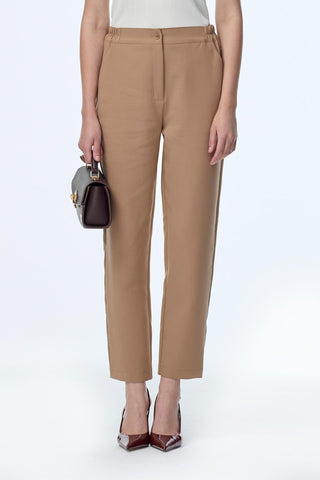 Camel Pants with Elastic Waistband 0259