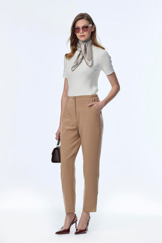 Camel Pants with Elastic Waistband 0259