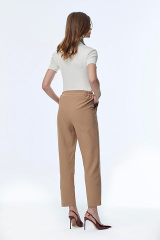 Camel Pants with Elastic Waistband 0259