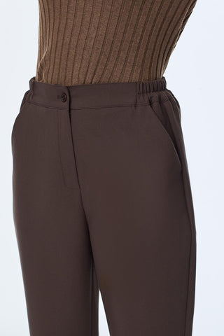 Beli Lastikli Kahve Pantolon 0259