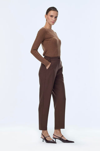 Beli Lastikli Kahve Pantolon 0259