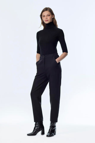 Beli Lastikli Siyah Pantolon 0259
