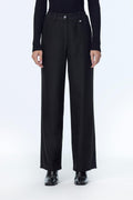 Accessory Detail Wide Leg Trousers Black Trousers 0260