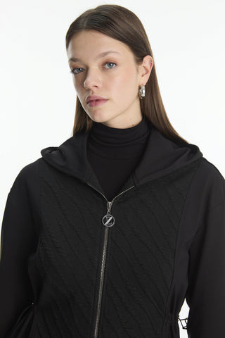 Kapüşonlu Beli Lastikli Giy Çık