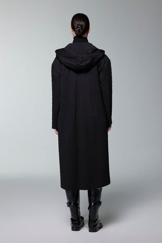 Hooded Sweatshirt with Elastic Waist, Black, Ready to Go 0313