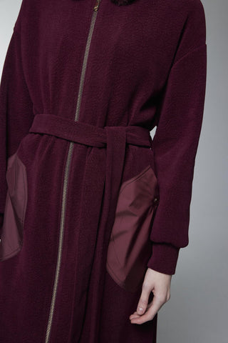 Kürk Yaka Kuşak Detaylı Giy Çık