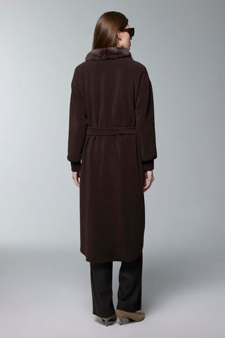 Kürk Yaka Kuşak Detaylı Giy Çık