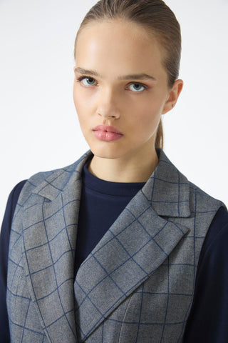 Plaid Pattern Three-Piece Set Indigo 1050