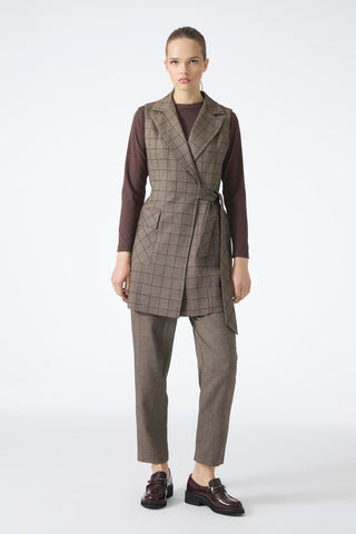 Ekose Desenli Üçlü Kombin