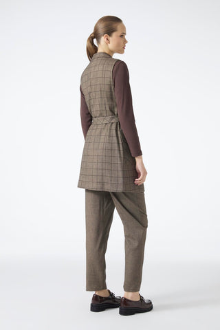 Ekose Desenli Üçlü Kombin