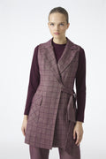 Plaid Pattern Three-Piece Set in Plum 1050
