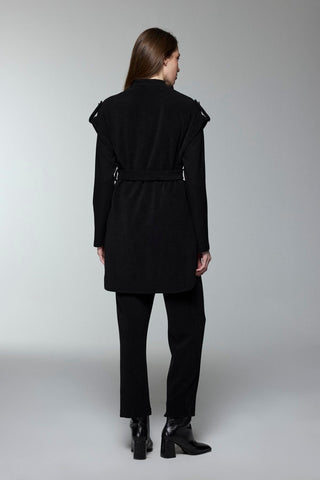 Black Suit with Brooch Detail and Belt 1176