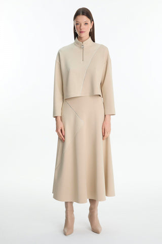 Dik Yaka Renk Bloklu Ikili