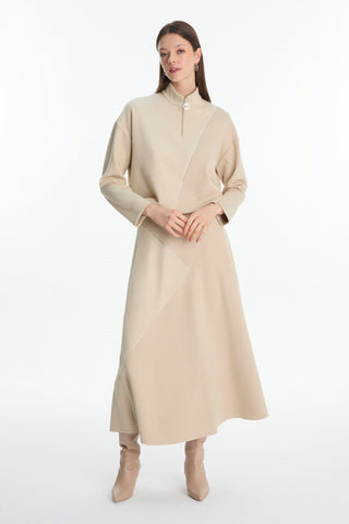 Dik Yaka Renk Bloklu Ikili