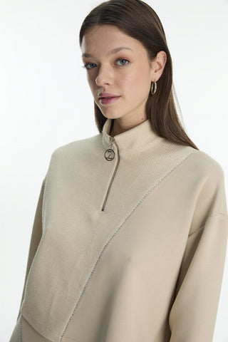 Dik Yaka Renk Bloklu Ikili