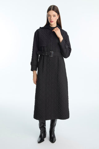 Hooded Jacket with Belt, Ready to Wear, Black, Ready to Wear 13528
