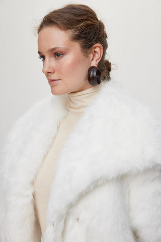 Kısa Kürk Beyaz Kaban 13828