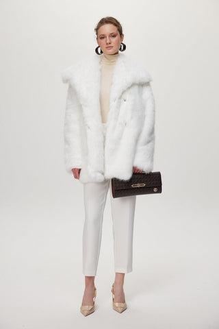 Kısa Kürk Beyaz Kaban 13828