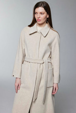 Cep Detaylı Kuşaklı Bej Kaban 13829