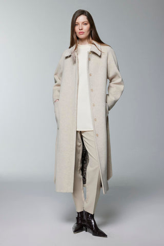 Cep Detaylı Kuşaklı Bej Kaban 13829