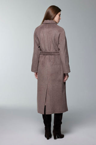 Cep Detaylı Kuşaklı Kahve Kaban 13829