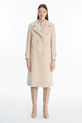 Double-breasted coat with quilted details, beige. 13840