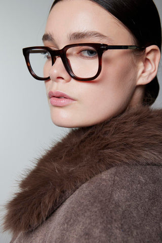 Fur Collar Coat, Coffee Brown Jacket 13861