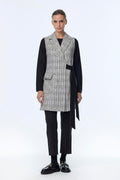 Tweed Patterned Two-Piece Set with Belt Detail, Ecru 1389