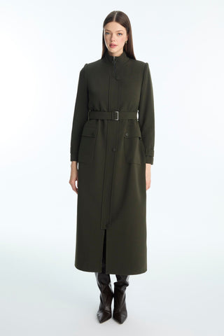 Hakim Yaka Kemerli Haki Kaban 13918