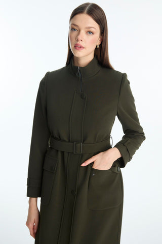 Hakim Yaka Kemerli Haki Kaban 13918