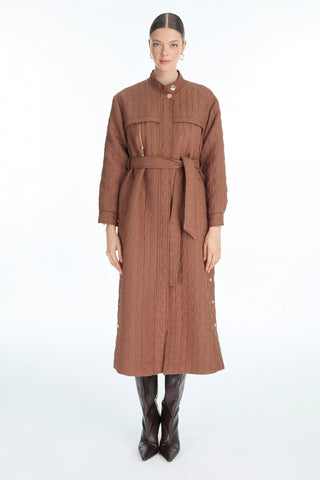 Kemerli Düğme Detaylı Giy Çık